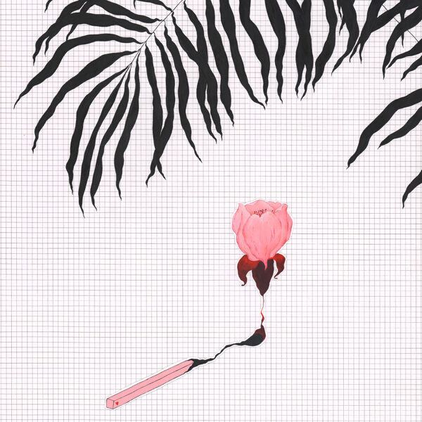 BURN OUTBEAUTIFULLY  45 cm x 60 cm oil / paper / applique technique 2024 Available